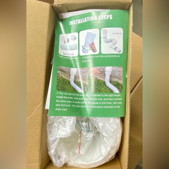 2 pack Downspout Extension. New in box, White - Picture 4 of 5